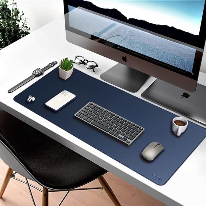 V-CUBE Designs Desk Mat VCD-DMS7540-NB 75X40cm Vegan Leather Navy Blue