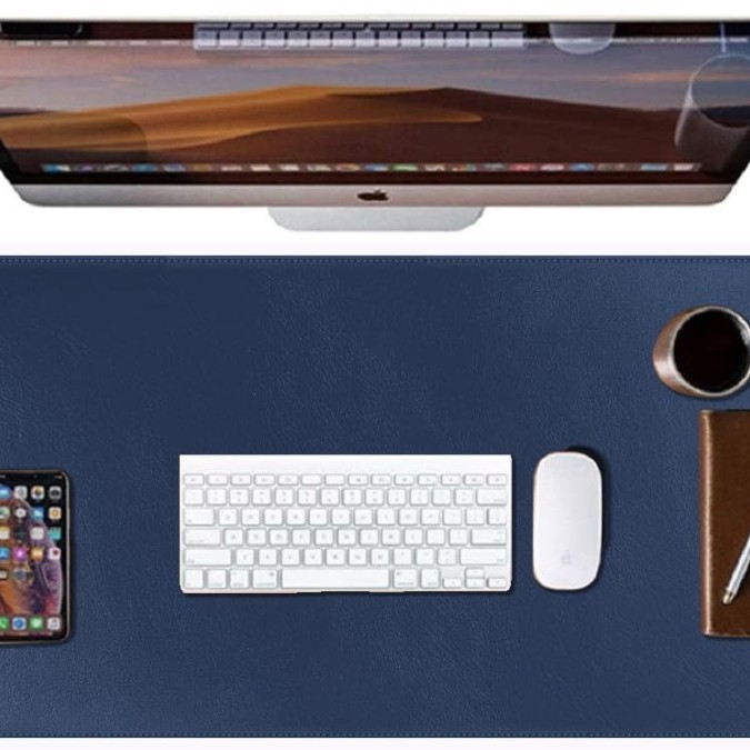 V-CUBE Designs Desk Mat VCD-DMS7540-NB 75X40cm Vegan Leather Navy Blue