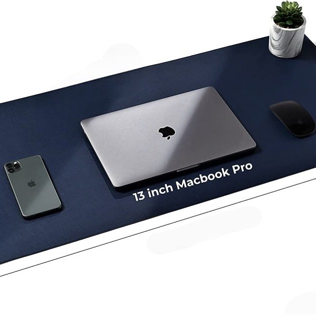 V-CUBE DESIGNS Desk Mat VCD-DMS9045-NB 90x45 cm Vegan Leather Navy Blue