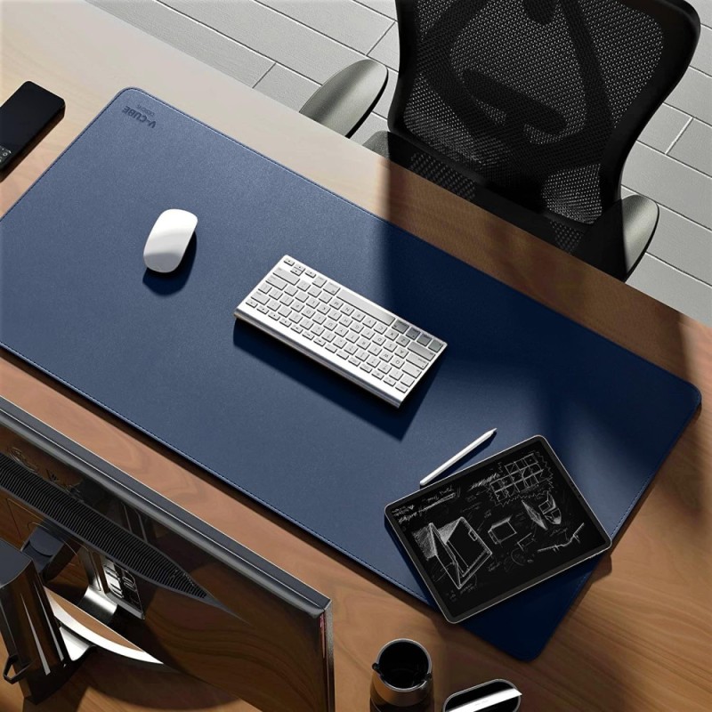 V-CUBE DESIGNS Desk Mat VCD-DMS9045-NB 90x45 cm Vegan Leather Navy Blue