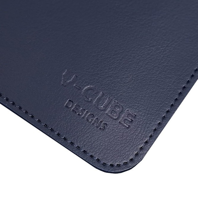 V-CUBE DESIGNS Desk Mat VCD-DMS9045-NB 90x45 cm Vegan Leather Navy Blue