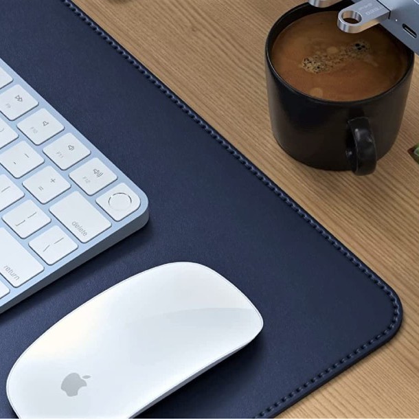 V-CUBE DESIGNS Desk Mat VCD-DMS9045-NB 90x45 cm Vegan Leather Navy Blue