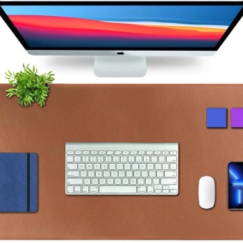 V-CUBE Designs Desk Mat VCD-DMS9045-T 90x45cm Vegan Leather Tan