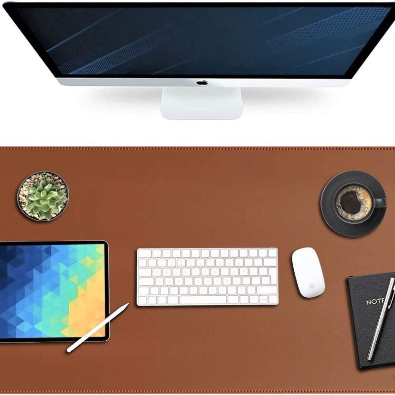 V-CUBE Designs Desk Mat VCD-DMS9045-T 90x45cm Vegan Leather Tan