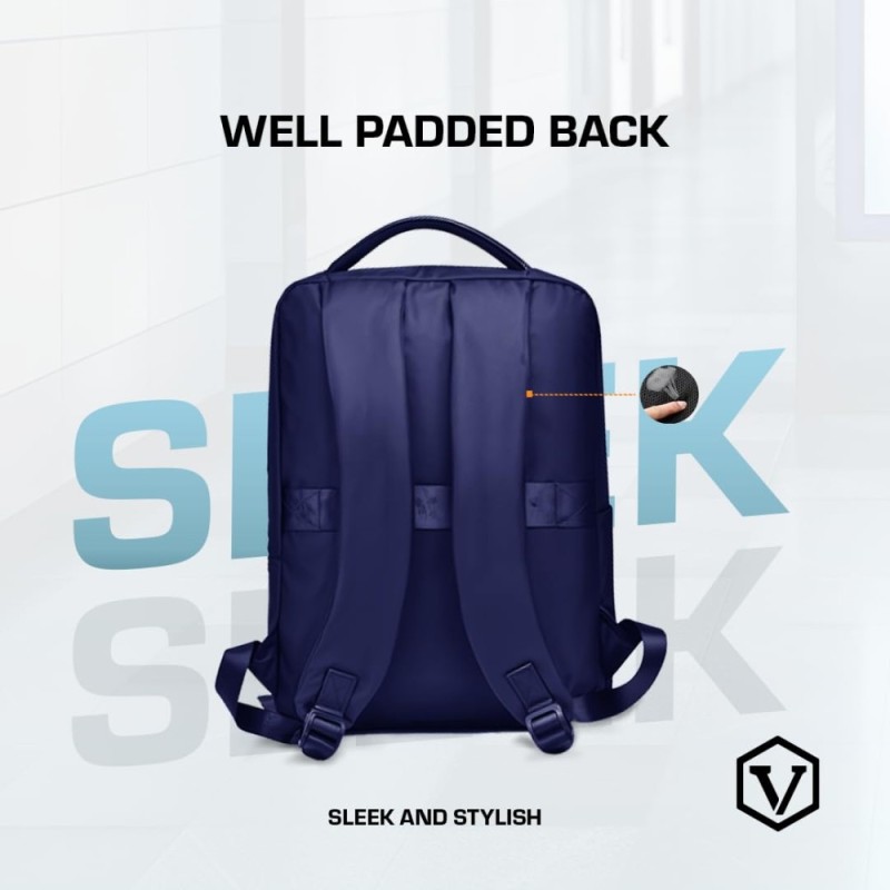 VIRTUTRON Business Laptop Backpack 30L Water Resistant Fits 15.6 Inch Laptop Blue