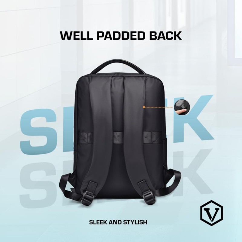 VIRTUTRON Laptop Backpack VR5841 30L Capacity Water Resistant Black
