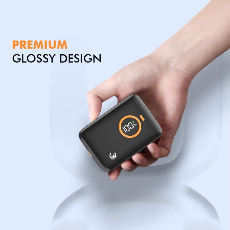 Wireless Gold Power Bank CT-155 10000mAh 15W Fast Charging Black