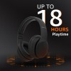 Wireless Over Ear Headphones, Bluetooth 5.4, 40mm Drivers, 18H Playtime, Foldable Lightweight Design with Aux Support, Deep Bass & Mic, Black