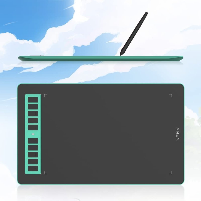 XENX Digital Graphics Drawing Tablet P3-1060 8192 Levels Pressure Sensitivity, 10x6.25 Inch, Green