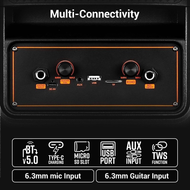 ZEBRONICS Bash Portable Bluetooth Speaker 60W RMS Black