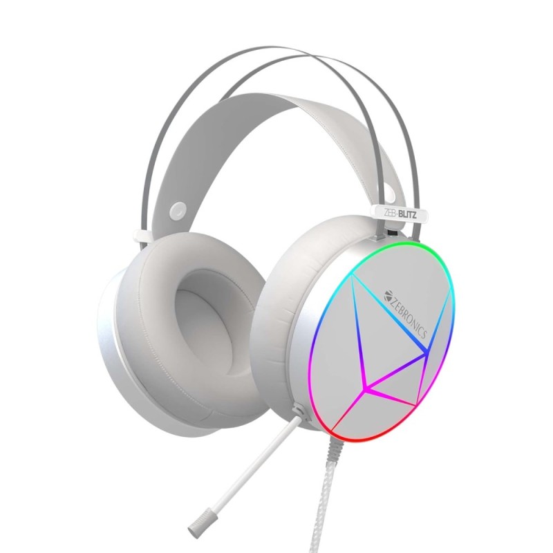 ZEBRONICS Blitz Over Ear Gaming Headphone Dolby Atmos 7.1 Surround White