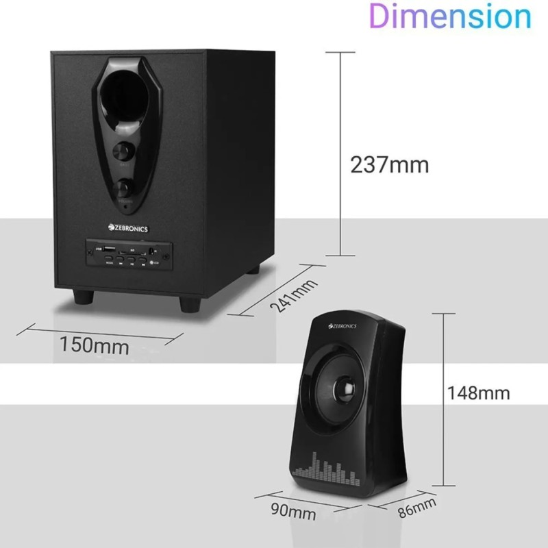 ZEBRONICS Bluetooth Speaker ZEB-FEEL 4 60 W 4.1 Channel Black