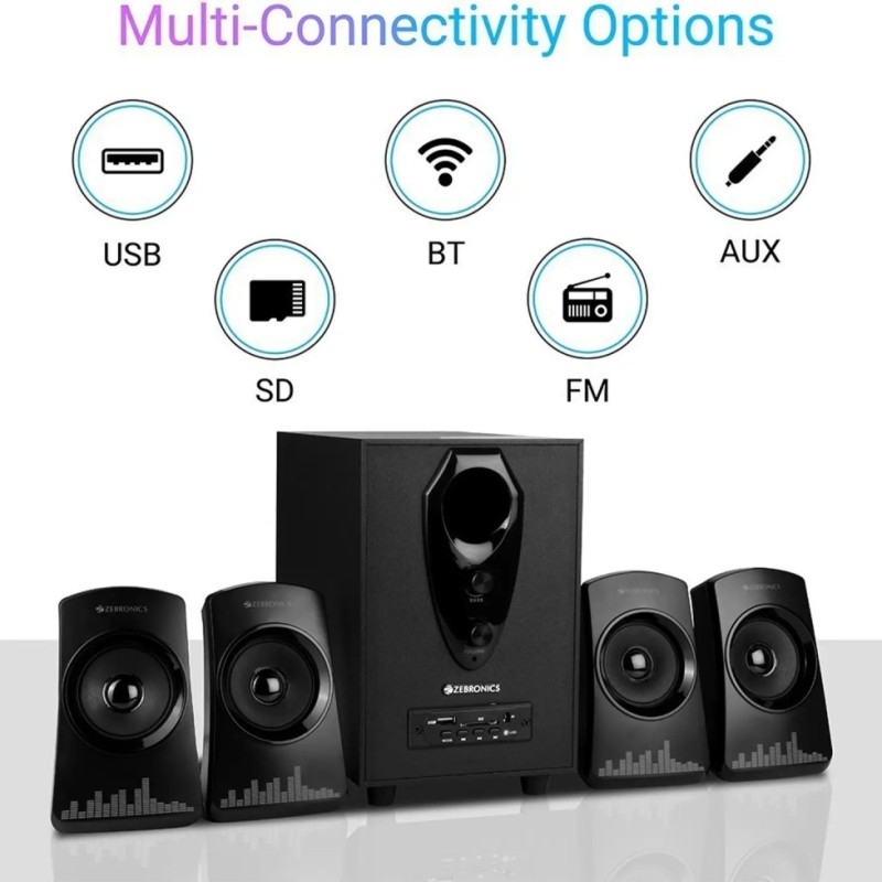 ZEBRONICS Bluetooth Speaker ZEB-FEEL 4 60 W 4.1 Channel Black