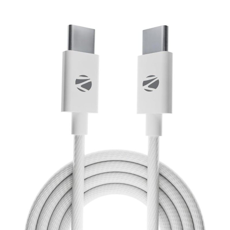 Zebronics Braided Cable ZEB Type-C to Type-C 240W 2 Meter White