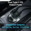 Zebronics Car Charger ZEB Dual Type-C PD 60W Dark Black