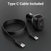 Zebronics Car Charger ZEB Dual Type-C PD 60W Dark Black