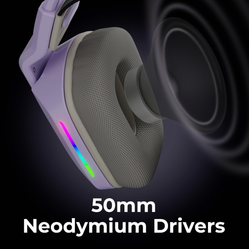 ZEBRONICS Gaming Headphone ZEB-HAVOC 50mm Drivers Dolby Atmos Purple