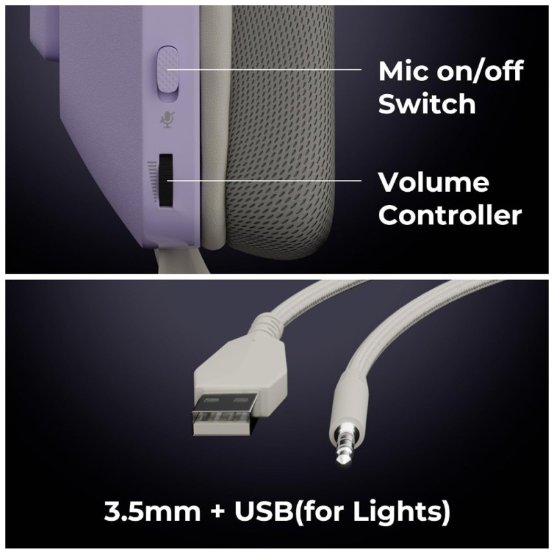 ZEBRONICS Gaming Headphone ZEB-HAVOC 50mm Drivers Dolby Atmos Purple