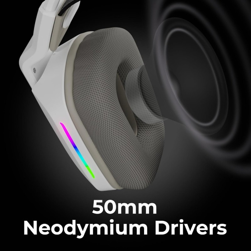 ZEBRONICS Gaming Headphone ZEB-HAVOC 50mm Drivers Dolby Atmos White