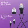 Zebronics HDMI Cable Zeb-HAA3021 8K 60Hz 3M 48Gbps Black