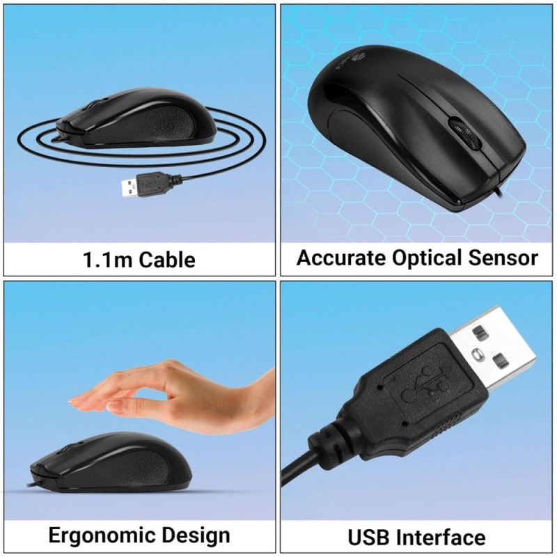 Zebronics Keyboard & Mouse Combo ZEB-JUDWAA 750 104-Key Black