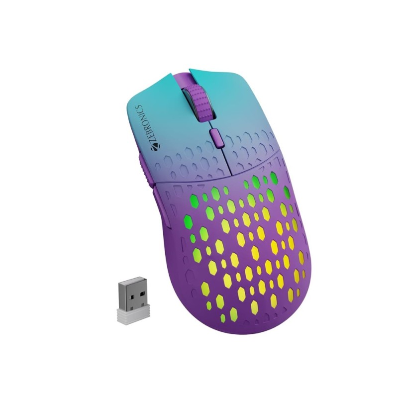 ZEBRONICS Marine Wireless Mouse 6 Buttons 4 DPI Purple