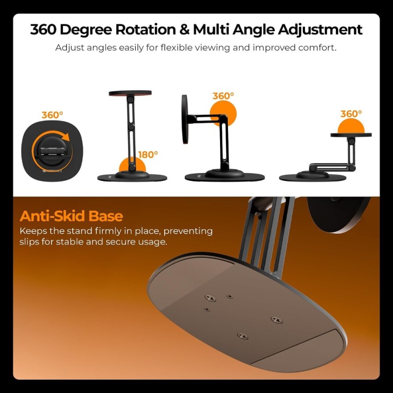 Zebronics Mobile & Tablet Holder ZEB 360° Rotation Black