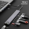 ZEBRONICS Multiport Hub CT101 10-in-1 4K HDMI Grey