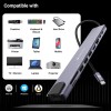 ZEBRONICS Multiport Hub CT101 10-in-1 4K HDMI Grey