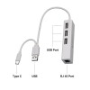 ZEBRONICS Multiport Hub ZEB-TA200UR 4-in-1 Adapter, 3 USB Ports, RJ45 Port, White