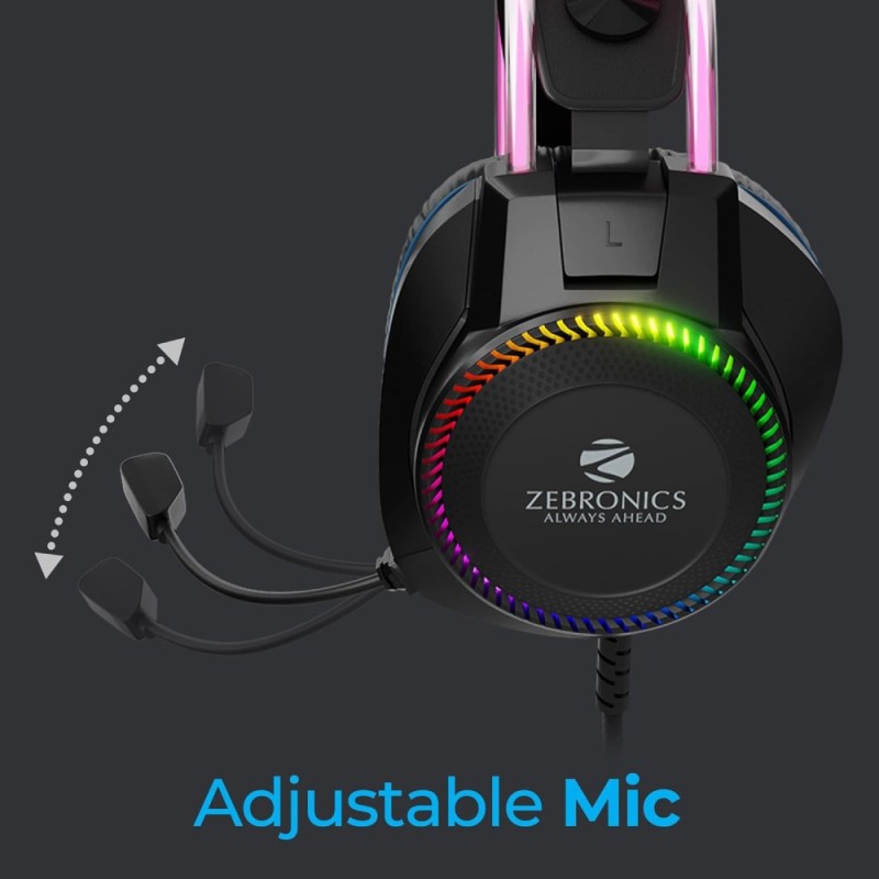 Zebronics On Ear Headphone Zeb-JET PRO 40mm Drivers Black+Blue