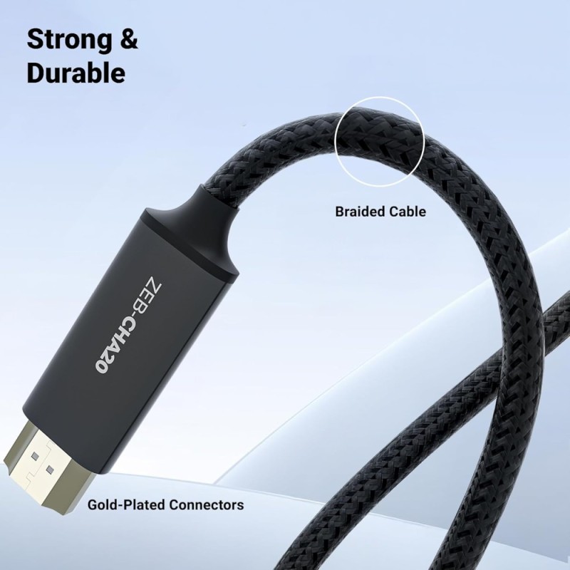 Zebronics Type C to HDMI Cable Zeb-Cha20 4K 60Hz 2M Black