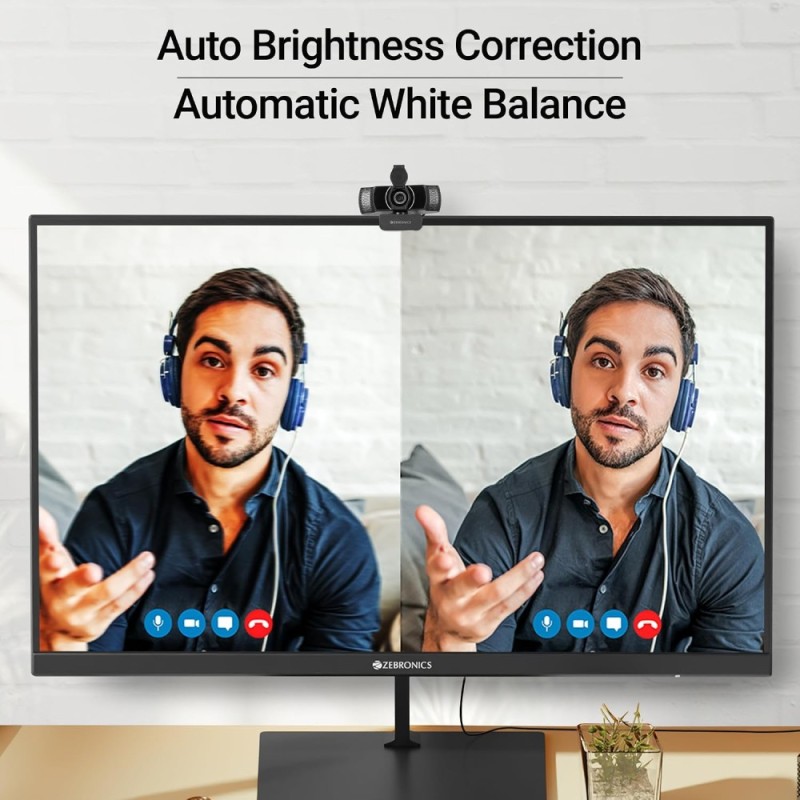 ZEBRONICS Webcam ZEB-PURE PLUS 4K UHD 30 FPS Dark Black