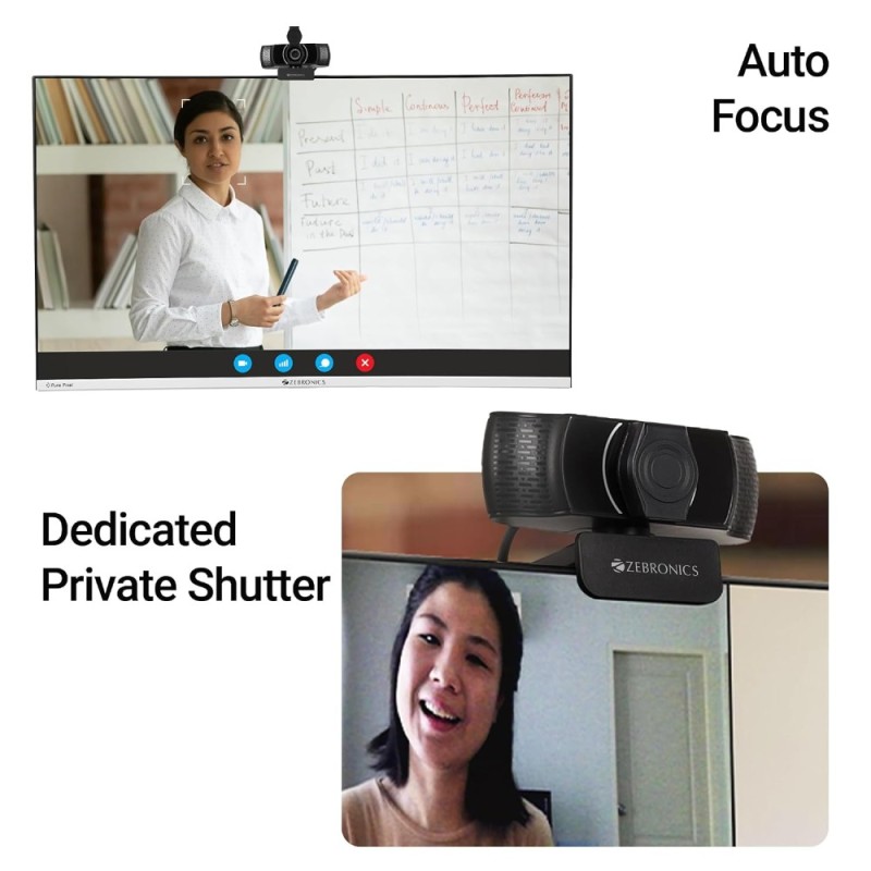 ZEBRONICS Webcam ZEB-PURE PLUS 4K UHD 30 FPS Dark Black