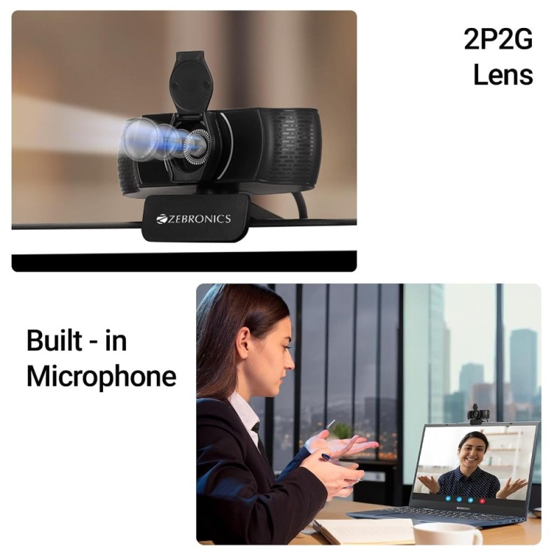 ZEBRONICS Webcam ZEB-PURE PLUS 4K UHD 30 FPS Dark Black