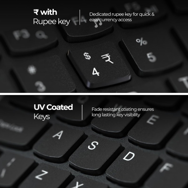 Zebronics Wired Keyboard Zeb 79-Key Layout, USB, Spill-Proof, Black