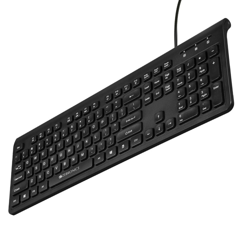 ZEBRONICS Wired USB Keyboard & Mouse Combo ZEB-JUDWAA 880 105 Keys 3 Button Mouse Black