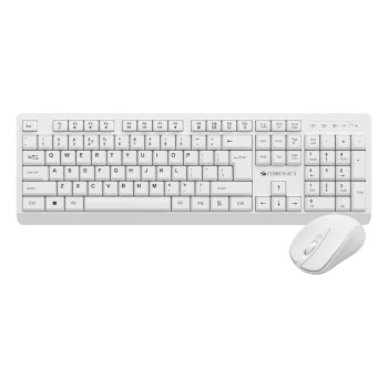 Zebronics Wireless Keyboard & Mouse Combo ZEB 104 Keys Multimedia USB Nano Receiver White