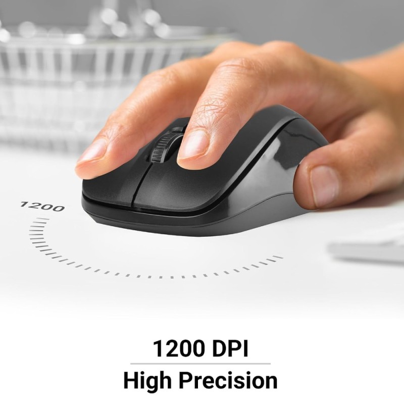 ZEBRONICS Wireless Keyboard & Mouse Combo ZEB-Companion 107 104 Keys 1200 DPI Black