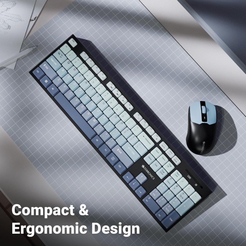 Zebronics Wireless Keyboard & Mouse Combo Zeb-Companion 304 104 Keys 1600 DPI Companion 304 Green