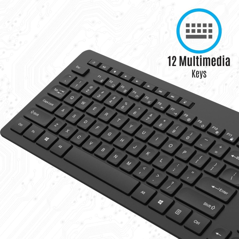 Zebronics Wireless Keyboard & Mouse Combo ZEB-COMPANION 500 2.4GHz Black