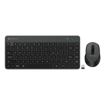 ZEBRONICS Wireless Keyboard & Mouse Combo ZEB-COMPANION 83 Keys AI Assist Key 1600 DPI Black+Grey