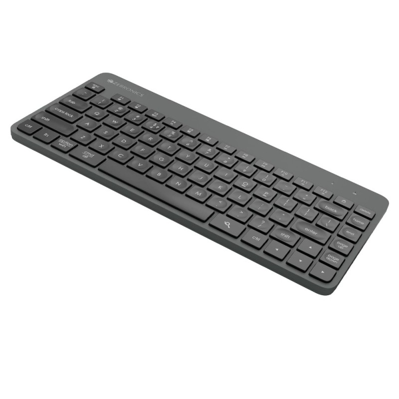 ZEBRONICS Wireless Keyboard & Mouse Combo ZEB-COMPANION 83 Keys AI Assist Key 1600 DPI Black+Grey