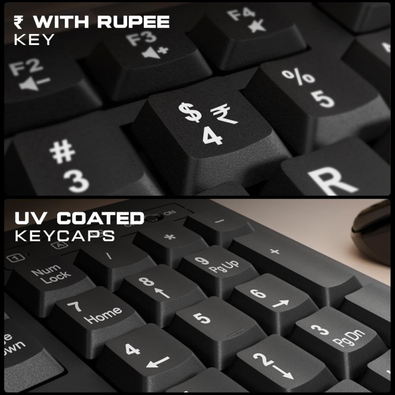 ZEBRONICS Wireless Keyboard ZEB-COMPANION 104 Keys Black