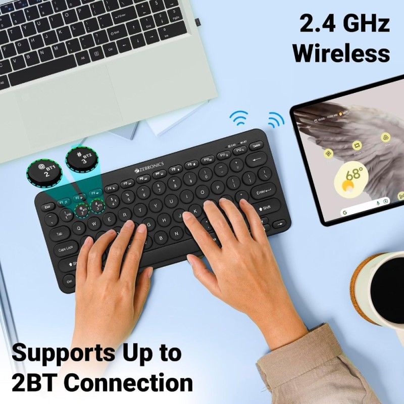 ZEBRONICS Wireless Keyboard Zeb-K4000MW 2.4GHz Black