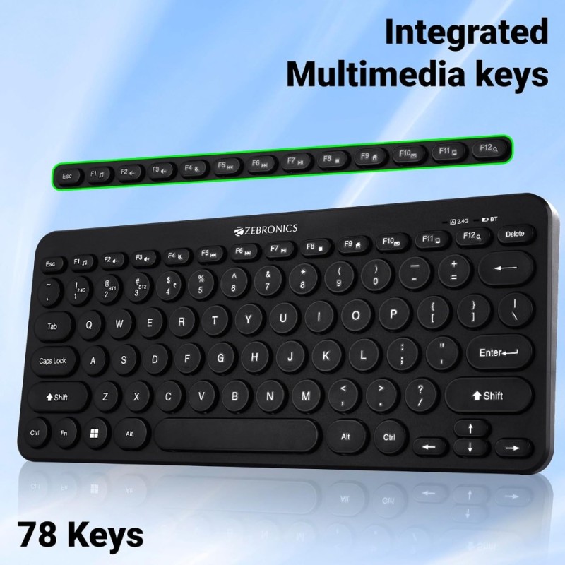 ZEBRONICS Wireless Keyboard Zeb-K4000MW 2.4GHz Black
