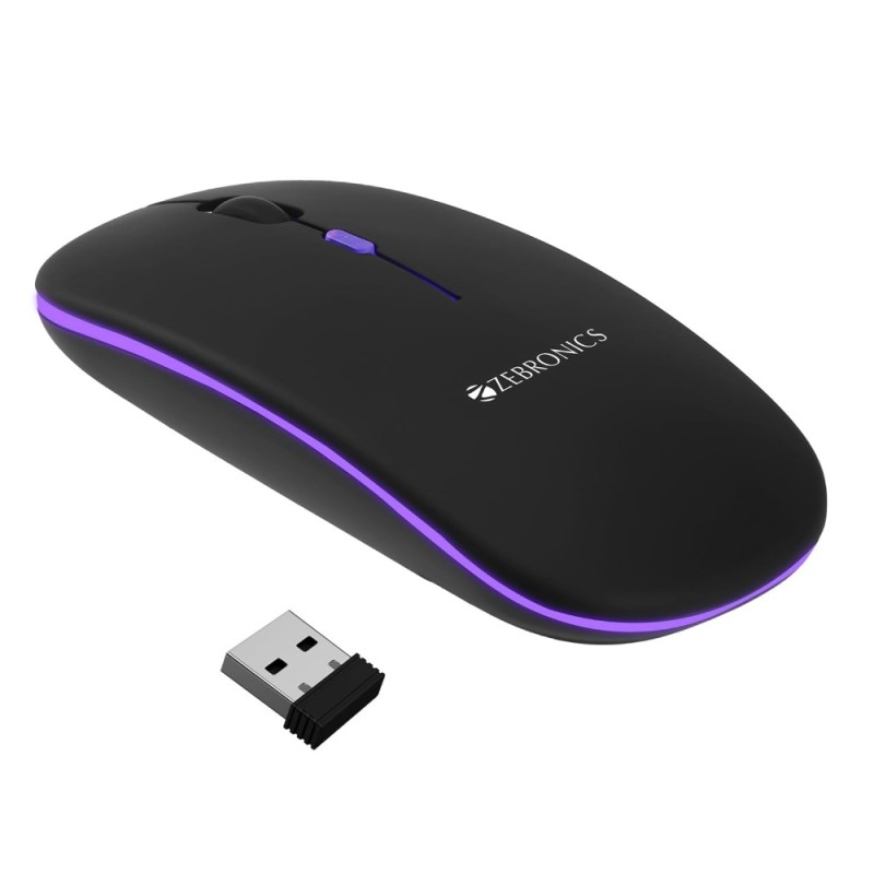 ZEBRONICS Wireless Mouse ZEB-BLANC 1600 DPI Rechargeable Black