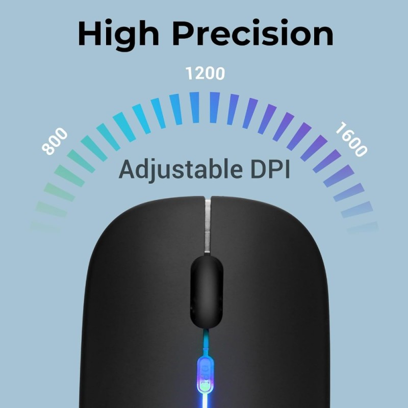 ZEBRONICS Wireless Mouse ZEB-BLANC 1600 DPI Rechargeable Black