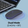 Zebronics Wireless Mouse ZEB Dual Mode 2.4GHz BT 1600 DPI Grey
