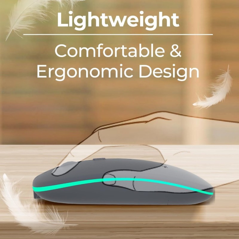Zebronics Wireless Mouse ZEB Dual Mode 2.4GHz BT 1600 DPI Grey